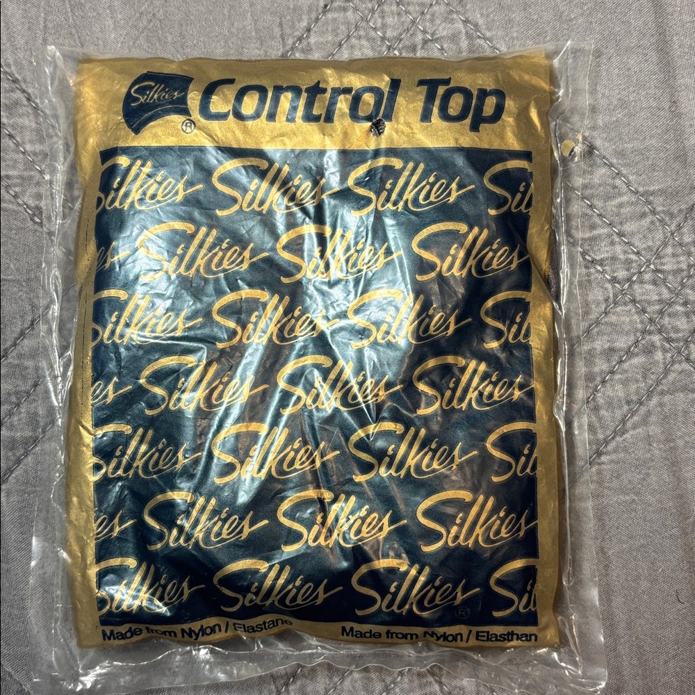 Silkies Gold Control Top Tights misty grey sheer pantyhose tights leg wear med